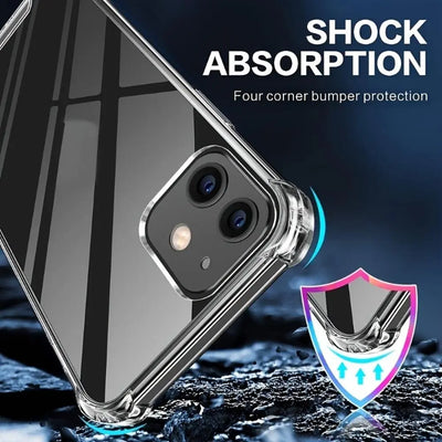 Transparent Thickened Corner TPU Protective Durable Anti-Drop Shockproof Scratch-Resistant Phone Case Cover for Iphone 11/12/13/14/15/16/17 Pro Max/Mini/Plus Protection Casing Accessories