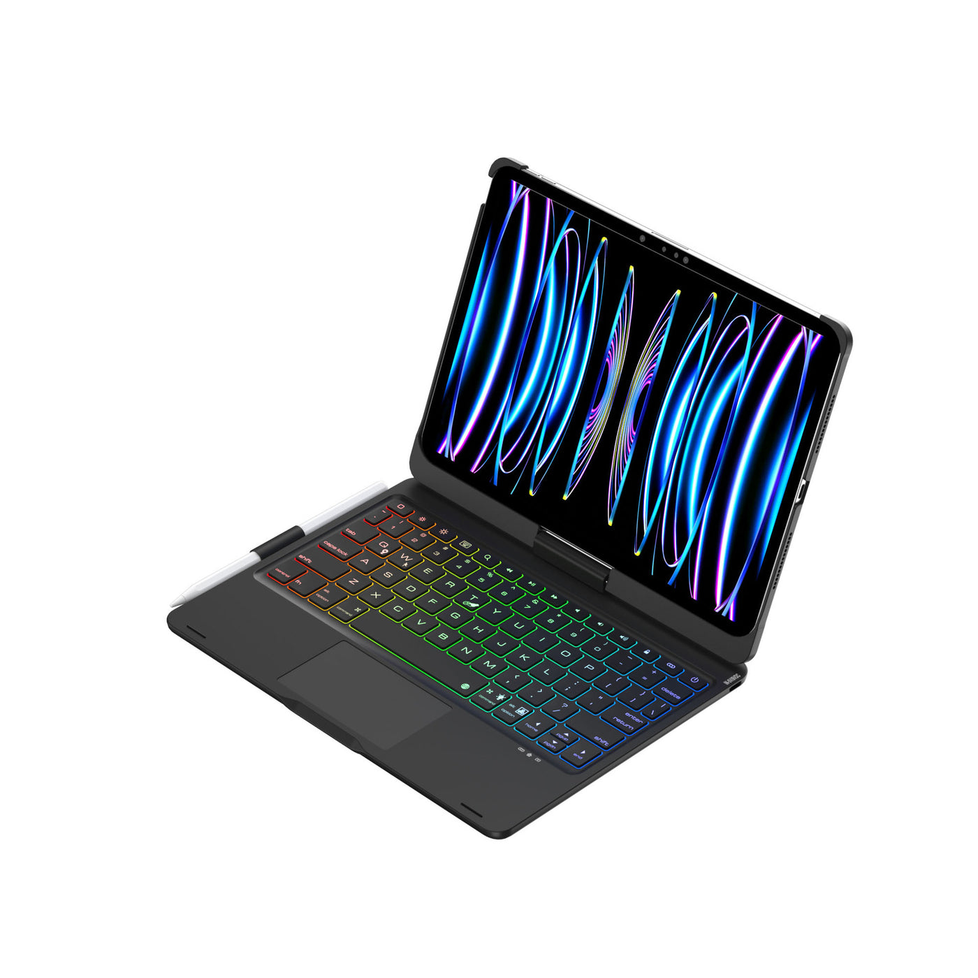 Premium Rotating Bluetooth Keyboard Case with Backlit Keys for iPad