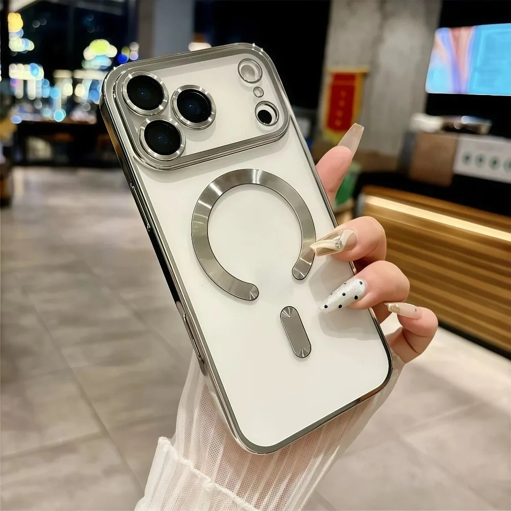 Premium MagSafe Plated Clear Case for iPhone 17 Pro Max