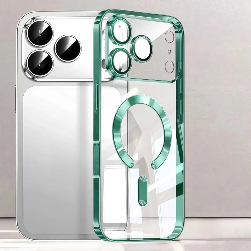 Premium MagSafe Plated Clear Case for iPhone 17 Pro Max